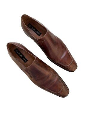 Mezlan Men's Sz 12 Leather Slip-On Dress Shoes Square Toe